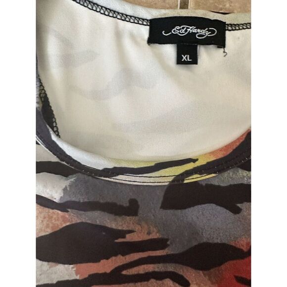 NWT Ed Hardy XL Printed Mini Dress Or Tunic Stretch - Picture 4 of 8